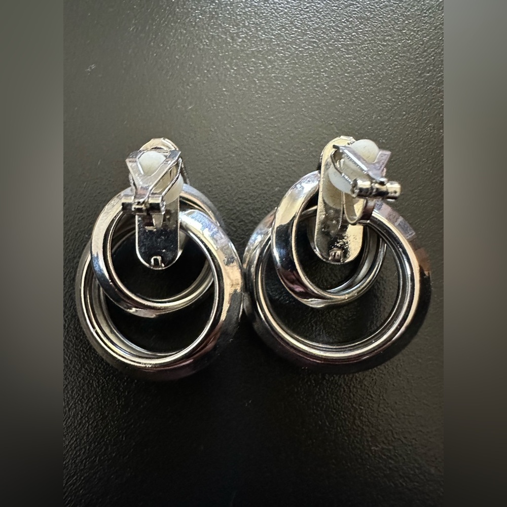 Silver Knot Clip On Earrings